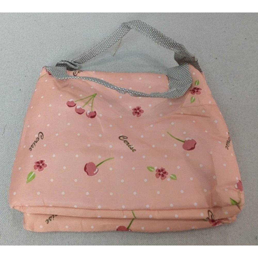 Wonderful Life Insulated Lunch Bag Kids Pink Cherry Polka Dot Good Small Tote